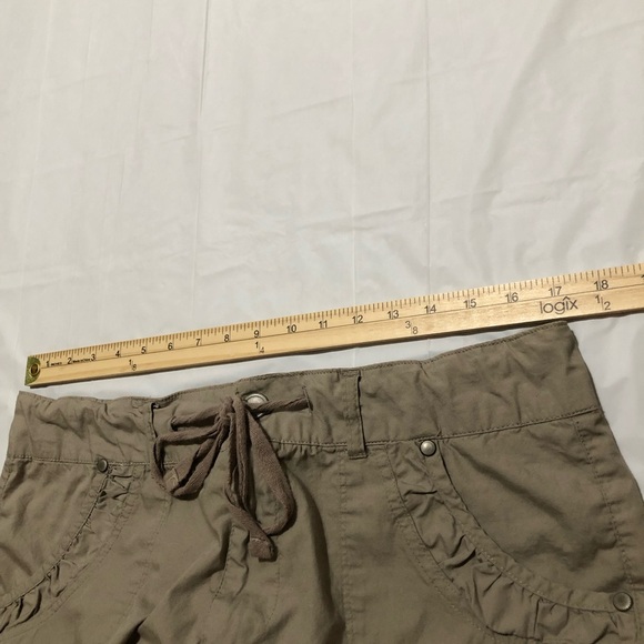 d. jeans Women’s 100% Cotton Drawstring Cargo Capri Khaki Pants 14P - Picture 6 of 9